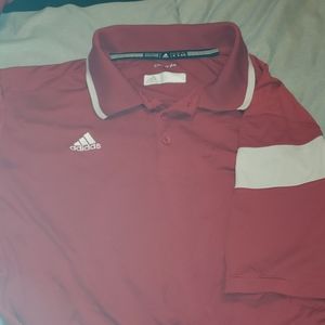 Adidas climalite Red and White Polo
